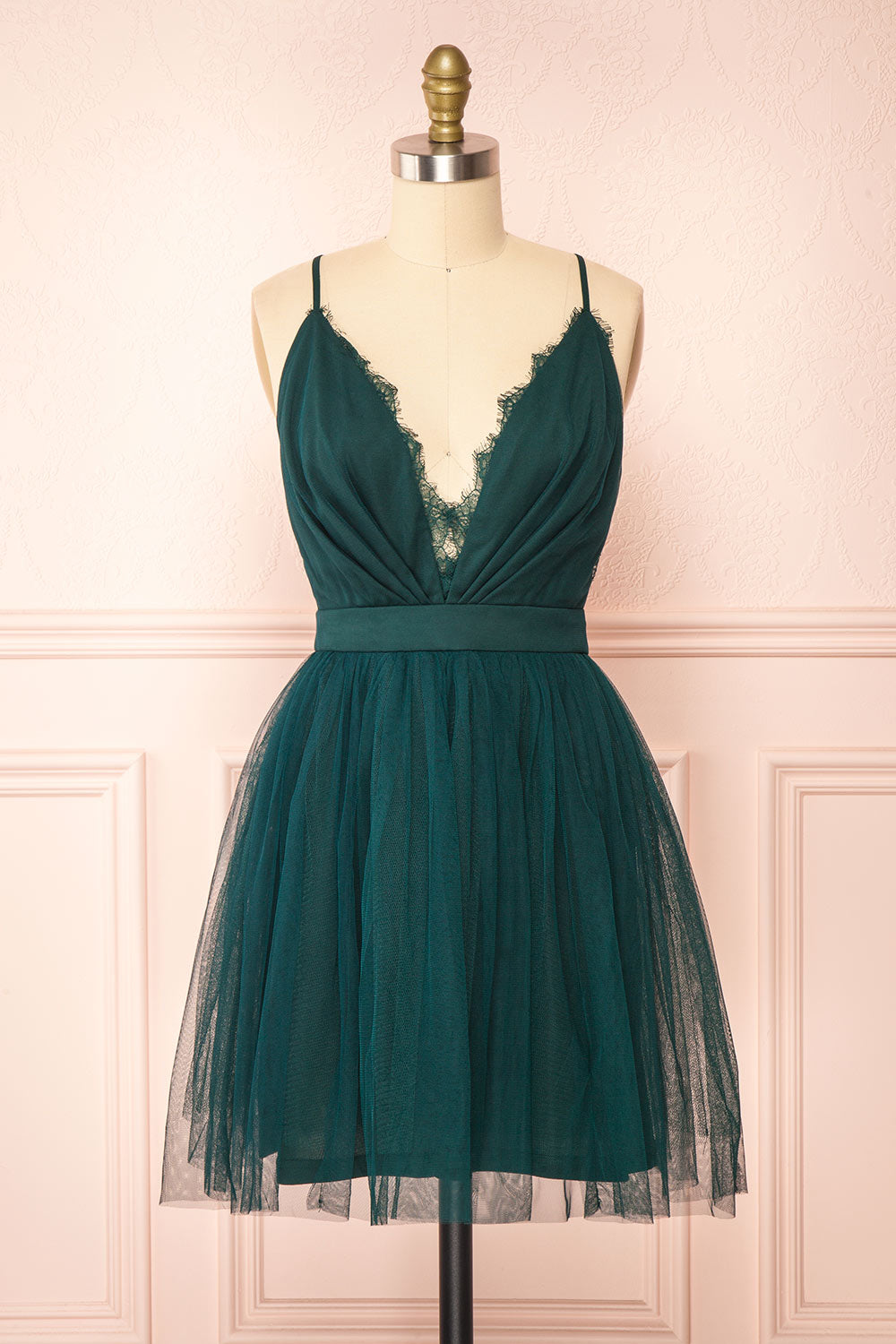 Tessa Emerald Short Tulle Dress w ...